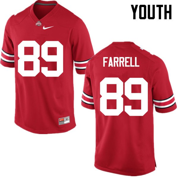 Ohio State Buckeyes #89 Luke Farrell Youth Stitch Jersey Red OSU81492